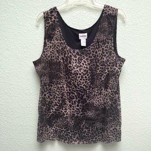 Women's CHICO black leopard metalic sleeveless shell size 3 NWT